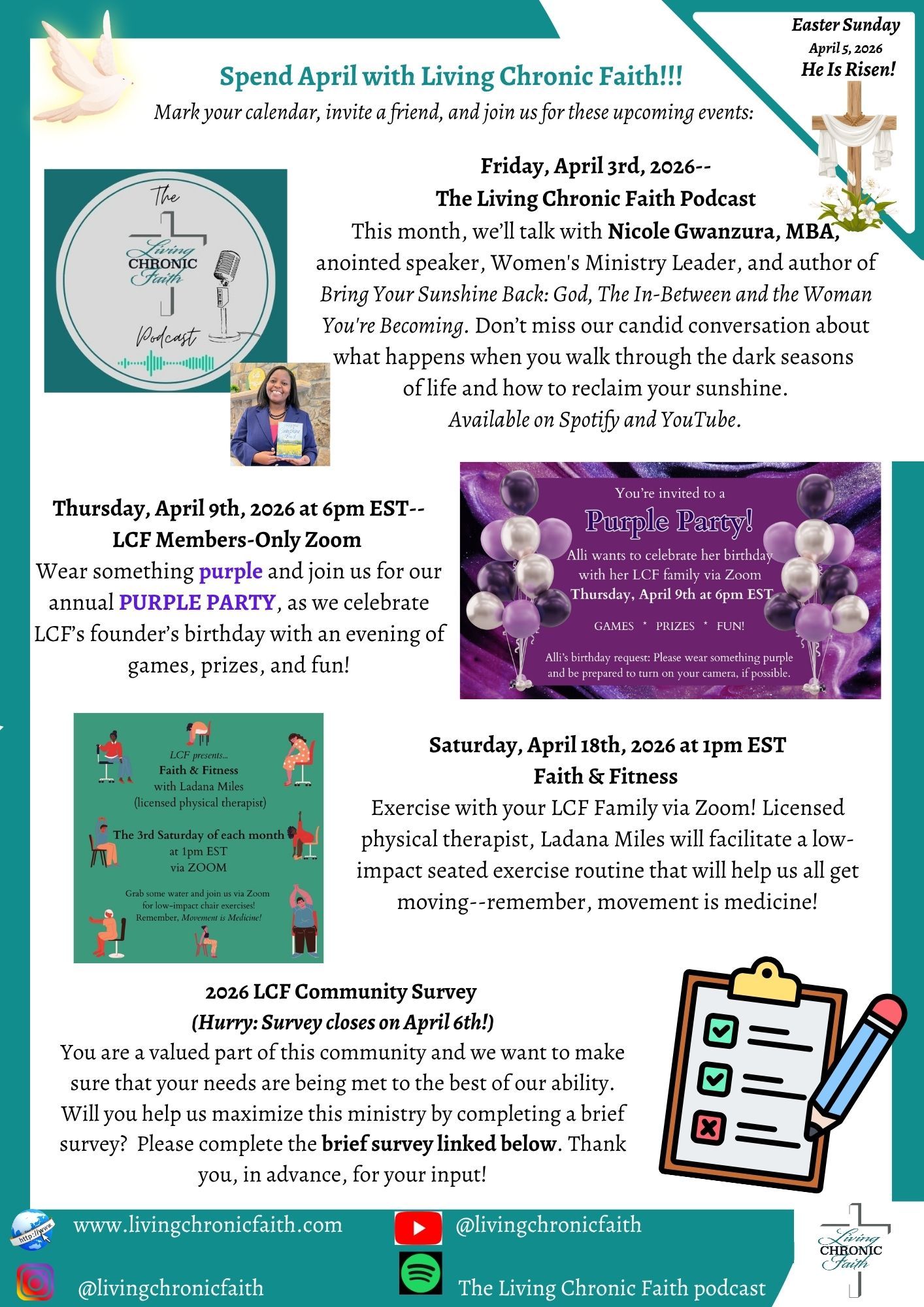 Monthly LCF bulletin featuring upcoming events for March